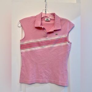 Pink LACOSTE y2k sleeveless tennis polo shirt